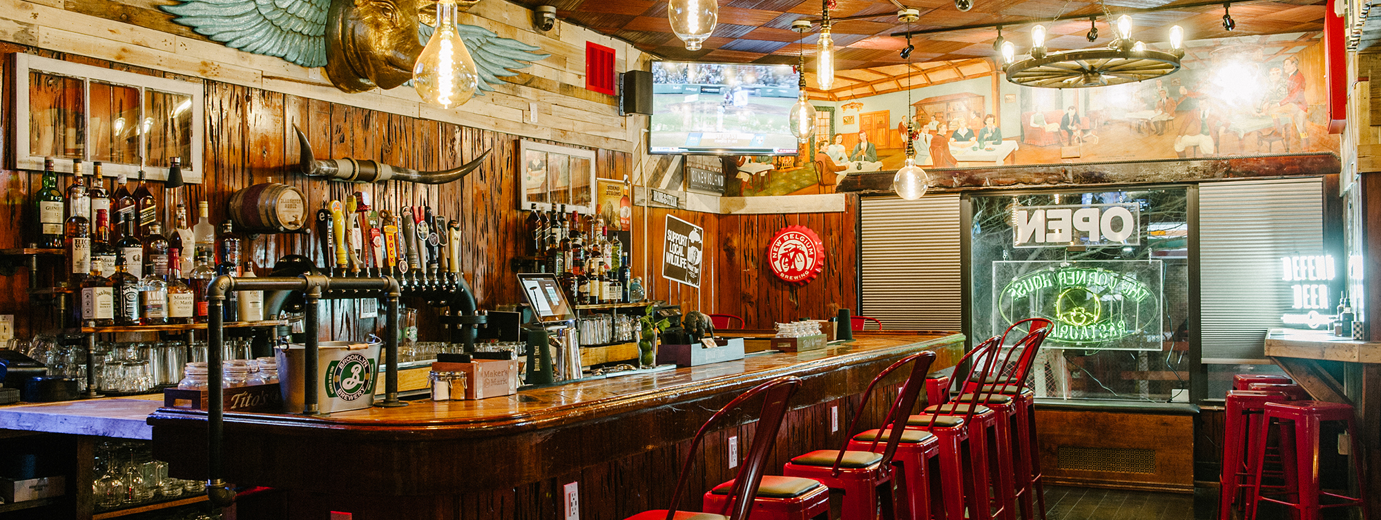 A photograph of the bar area